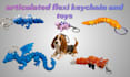 create custom 3d flexi key toys, articulated models, stl files and keychains