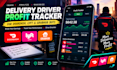 create a delivery driver profit tracker for doordash bot, lyft bot, grubhub bot