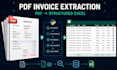 extract PDF invoice data into a clean excel spreadsheet