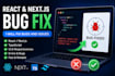 fix bugs and issues in your frontend and backend
