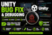 fix unity csharp bugs gameplay, UI and game issues