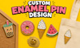 design custom enamel pin and enamel pin vector artwork and sticker design