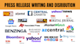 draft press release writing, PR distribution, submit press release, online press