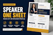 design a professional speaker one sheet, media kit or speaker profile
