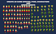 create 2d game sprite, pixel characters and sprite sheets