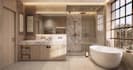 bathroom interior design with autodesk revit, 3d rendering, and enscape