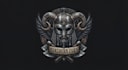 design a powerful viking helmet logo