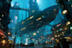 do futuristic cyberpunk city landscape or sci fi concept