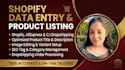 do shopify product listing, data entry and bulk upload
