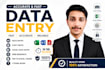 do fast and accurate data entry, copy paste, web research and excel