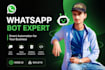 develop custom whatsapp bot and automated chat flows
