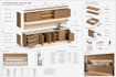 create 2d drawing for kitchen cabinet walk in closet wardrobe with 3d rendering