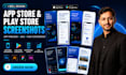 design app store screenshots, play store screenshots, app preview and aso