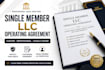 draft a professional single member llc operating agreement