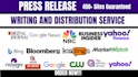 write, publish and do press release distribution, submit press release, press