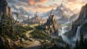 create fantasy sci fi cinematic game environment concept art and worldbuilding