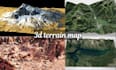 build 3d map terrain map, city map, shaded relief, landscape model, world map