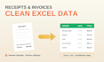 convert your receipts and invoices into excel or quickbooks CSV