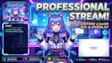 design anime twitch background, custom live2d vtuber model and stream overlay