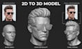 convert 2d to 3d head model 2d to 3d character model picture to 3d model