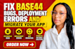 fix base44 bugs deployment errors migrate app or website