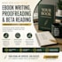 write your ebook, proofread your book, and beta read your manuscript