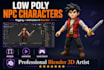 create low poly game npc characters with rigging and animation in blender