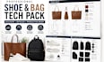 create shoe and bag tech pack, footwear, tote bag, backpack, handbag tech pack