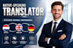 translate between english german and dutch