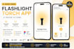 provide a readymade flashlight app UI design in figma
