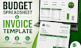 create a professional budget spreadsheet and invoice template