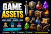 create high quality game assets, objects, icons, props