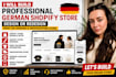 design or redesign german shopify store, german dropshipping website