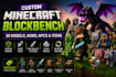 custom minecraft blockbench 3d models, mobs, npcs, items, weapons and textures