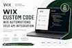 do wix custom velo code, wix automations, wix velo api integration