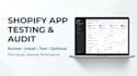 do shopify app testing app review shopify audit product shopify app installation