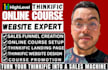 build custom thinkific website, online course website, thinkific sales funnel