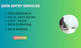 do data entry,copy paste,excel and web research