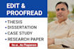edit and proofread thesis, dissertation and research proposal