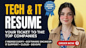 deliver your tech resume, faang, software, IT, cybersecurity, engineering resume