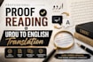 translate urdu and proofread content