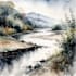 paint landscapes in watercolor