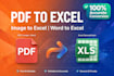 convert your PDF, jpg scanned image to excel file