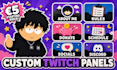 design custom twitch panels overlays banners and stream graphics