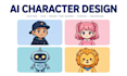 create custom ai character design and cartoon illustration