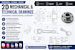 create professional 2d mechanical and technical drawings