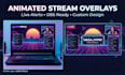 design an animated synthwave stream overlay with live alerts