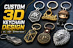 design custom 3d keychains, keyrings and personalizes 3d models