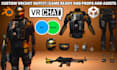 create custom vrchat outfit, vrchat asset props accessories 3d clothe model