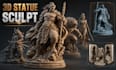 design 3d statue molds, sculpt 3d models and stl files for casting